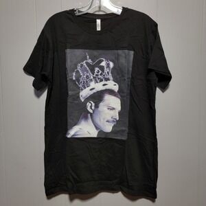 Icon by Clo Freddie Mercury Crown Graphic T-Shirt Mens Black Size M LS1